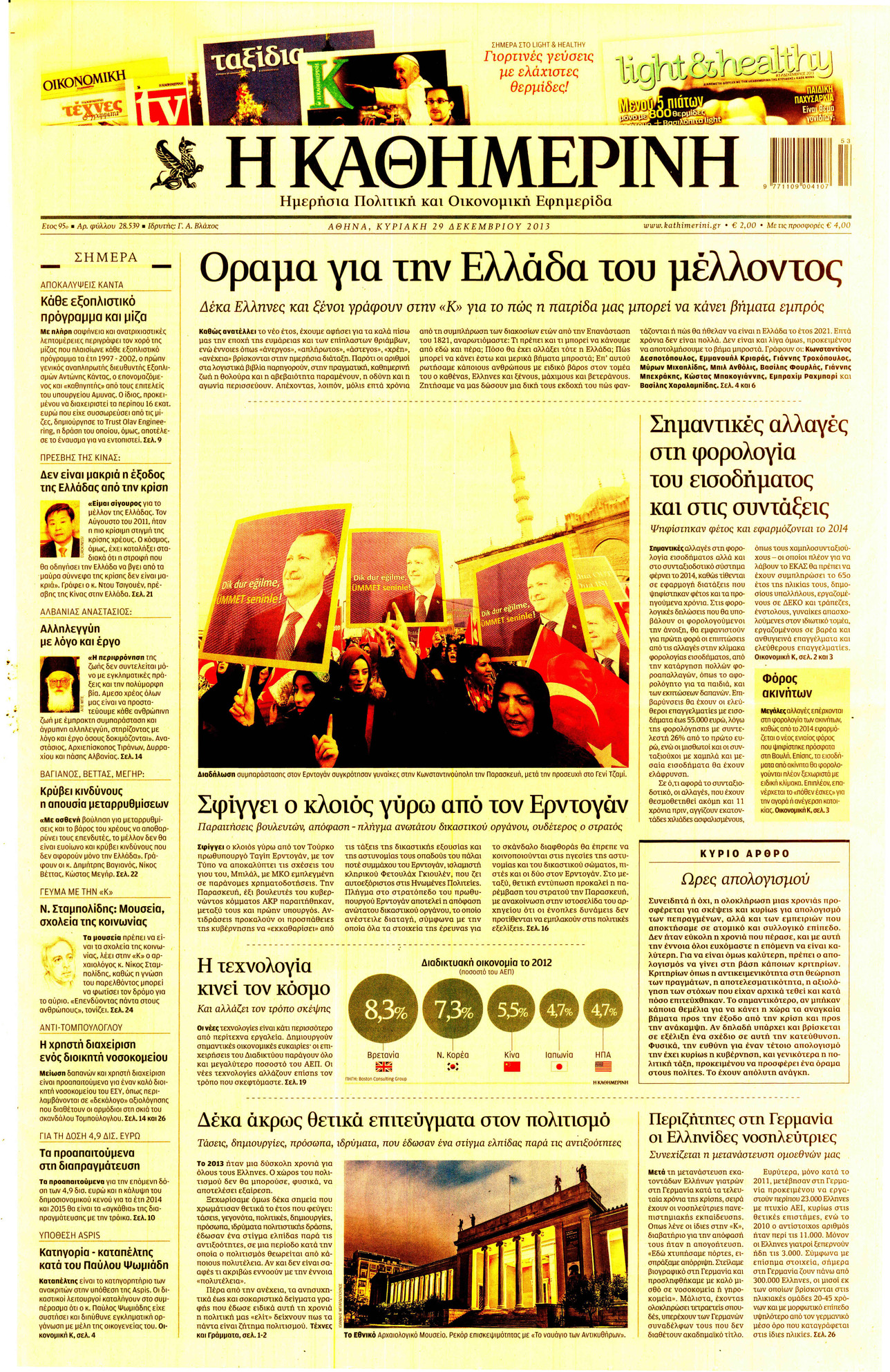 Πρωτοσέλιδο εφημερίδας Καθημερινή