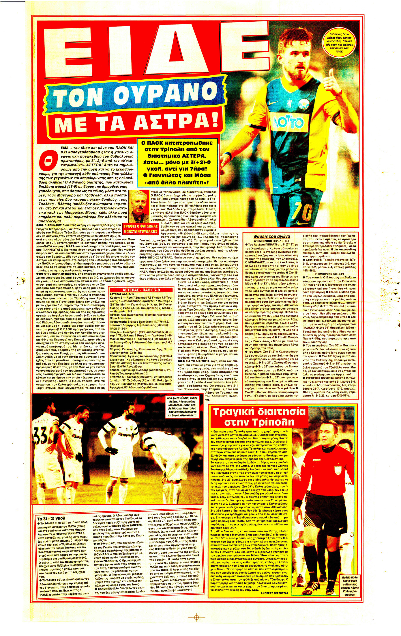 Οπισθόφυλλο εφημερίδας Φως των σπορ