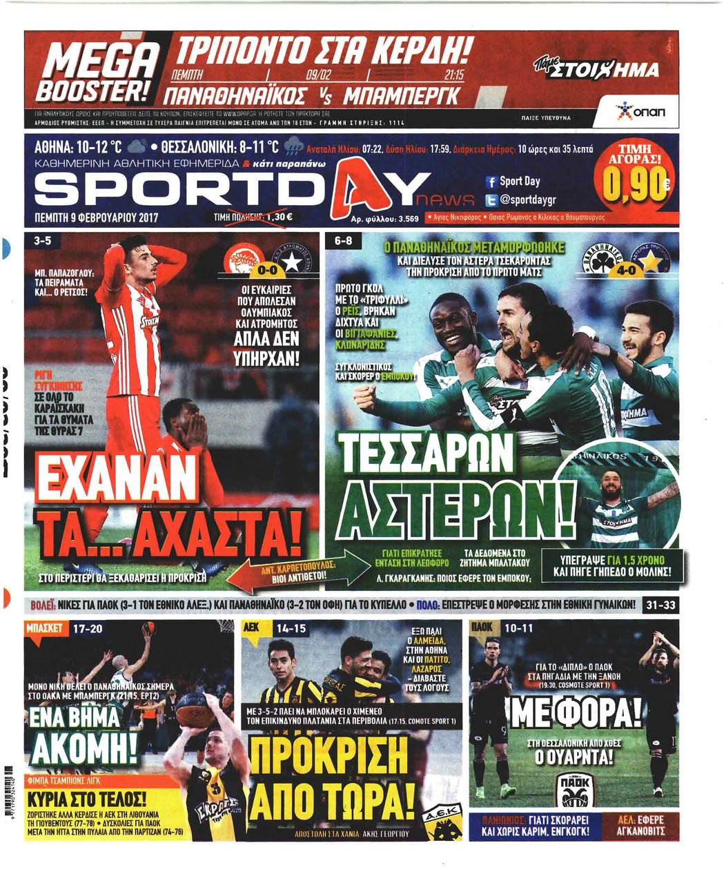 Πρωτοσέλιδο εφημερίδας Sportday