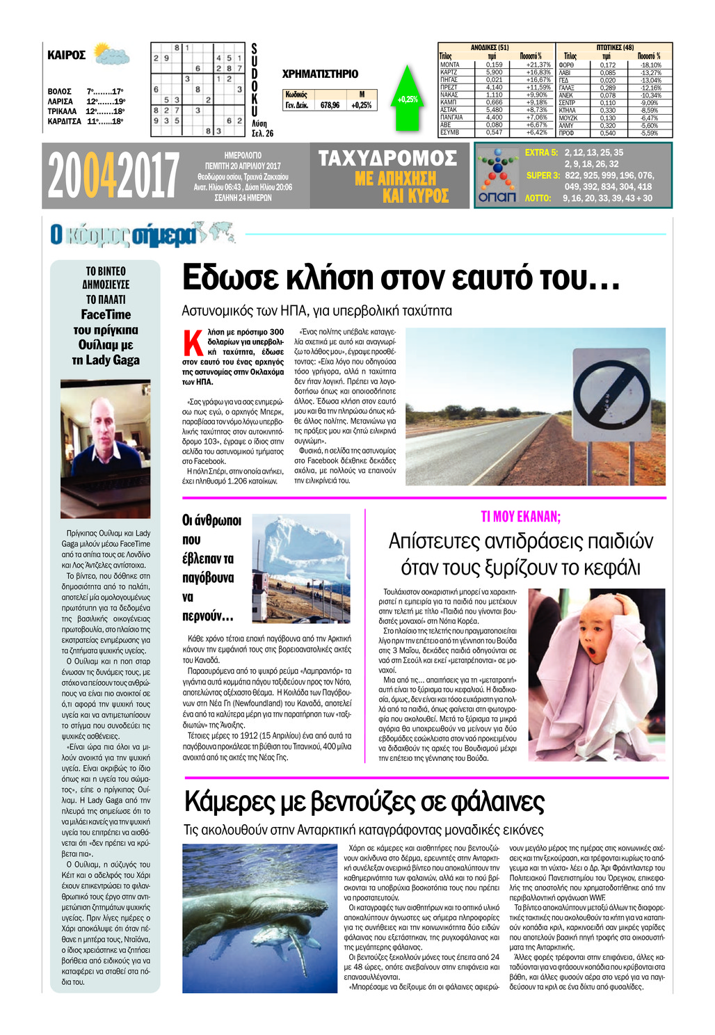 Οπισθόφυλλο εφημερίδας Ταχυδρόμος