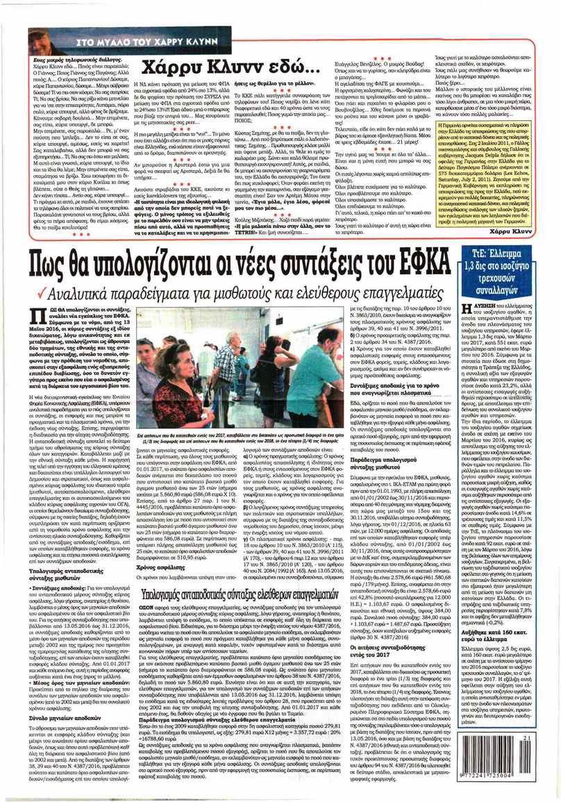 Οπισθόφυλλο εφημερίδας Kontra News