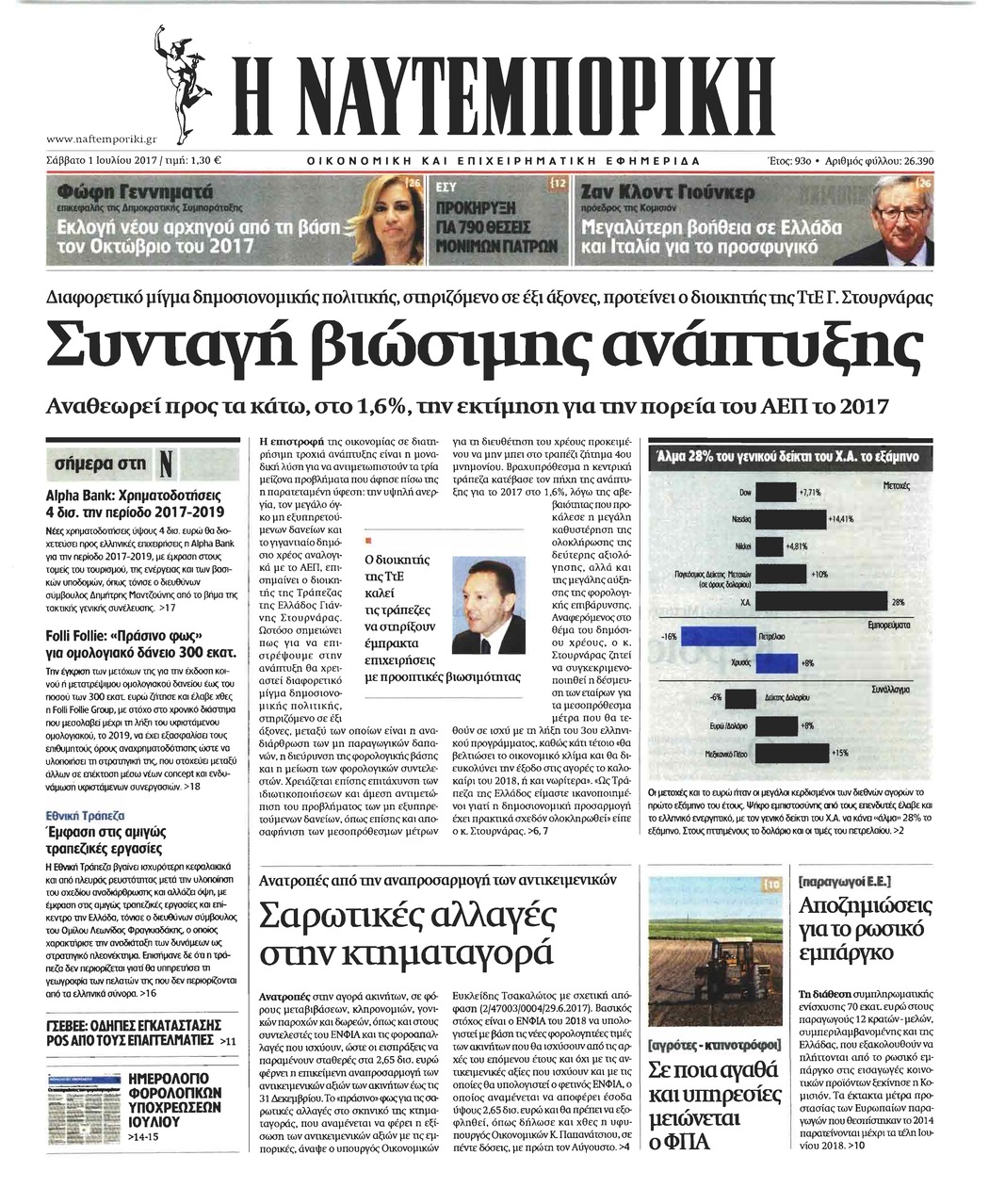 Πρωτοσέλιδο εφημερίδας Ναυτεμπορική
