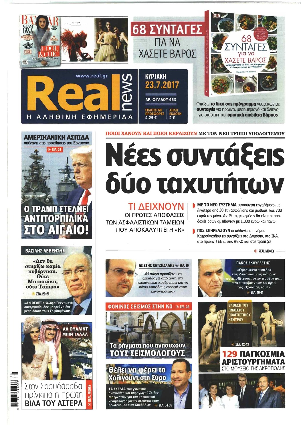 Πρωτοσέλιδο εφημερίδας Real News