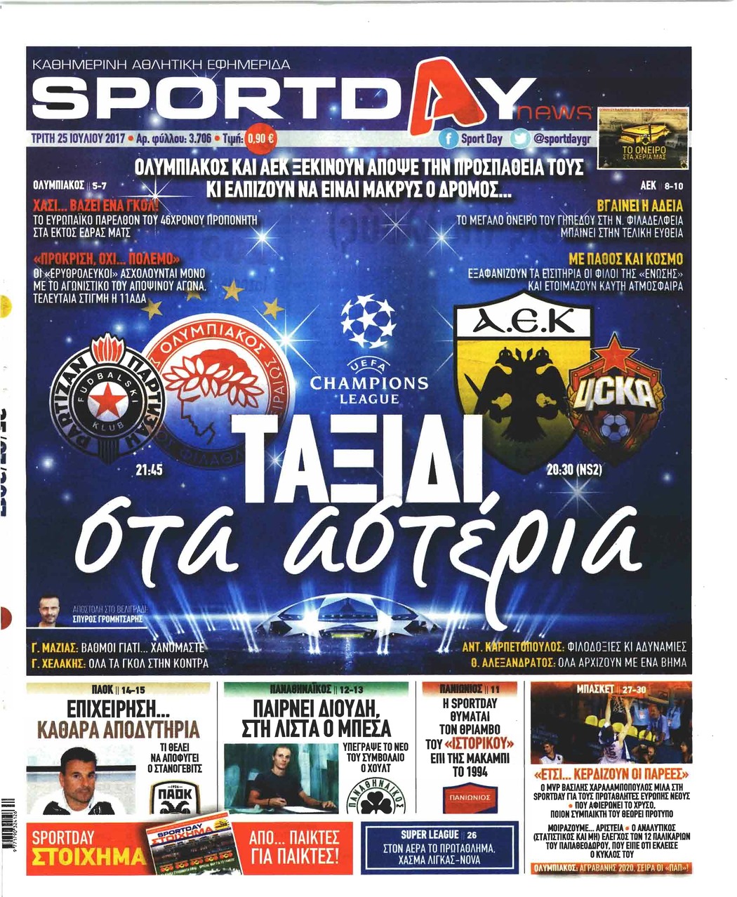 Πρωτοσέλιδο εφημερίδας Sportday