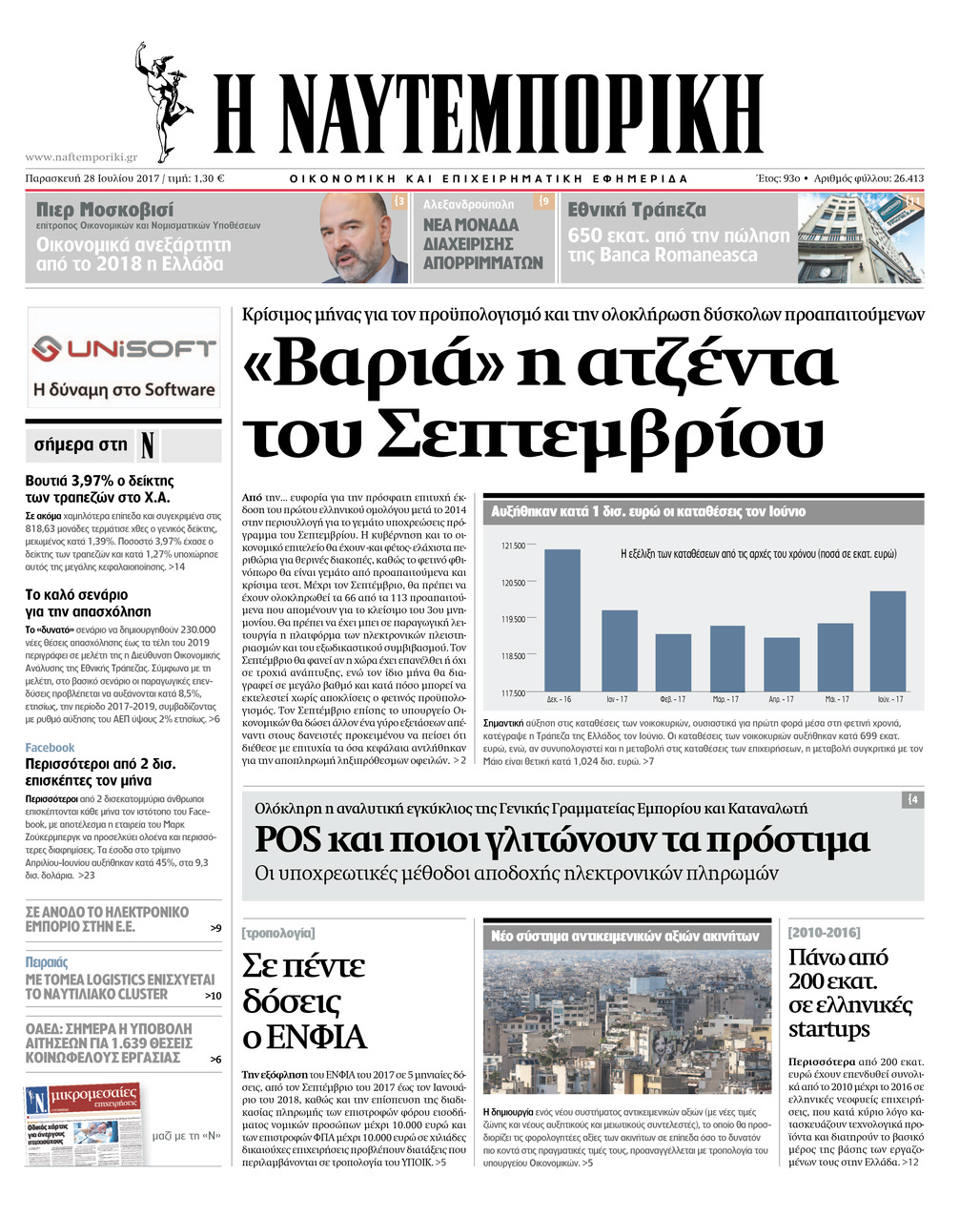 Πρωτοσέλιδο εφημερίδας Ναυτεμπορική