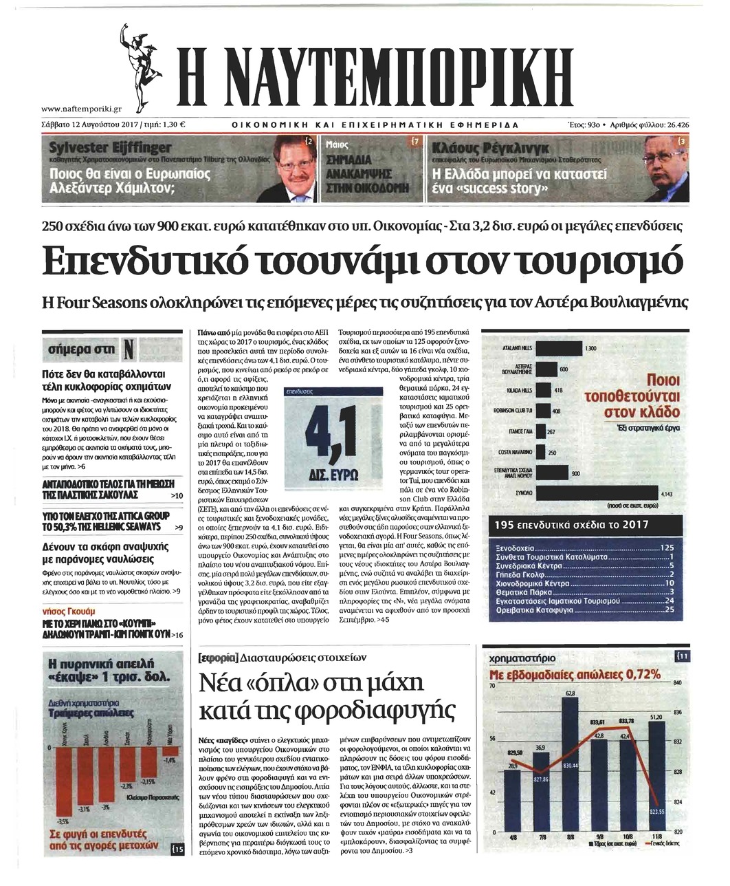 Πρωτοσέλιδο εφημερίδας Ναυτεμπορική