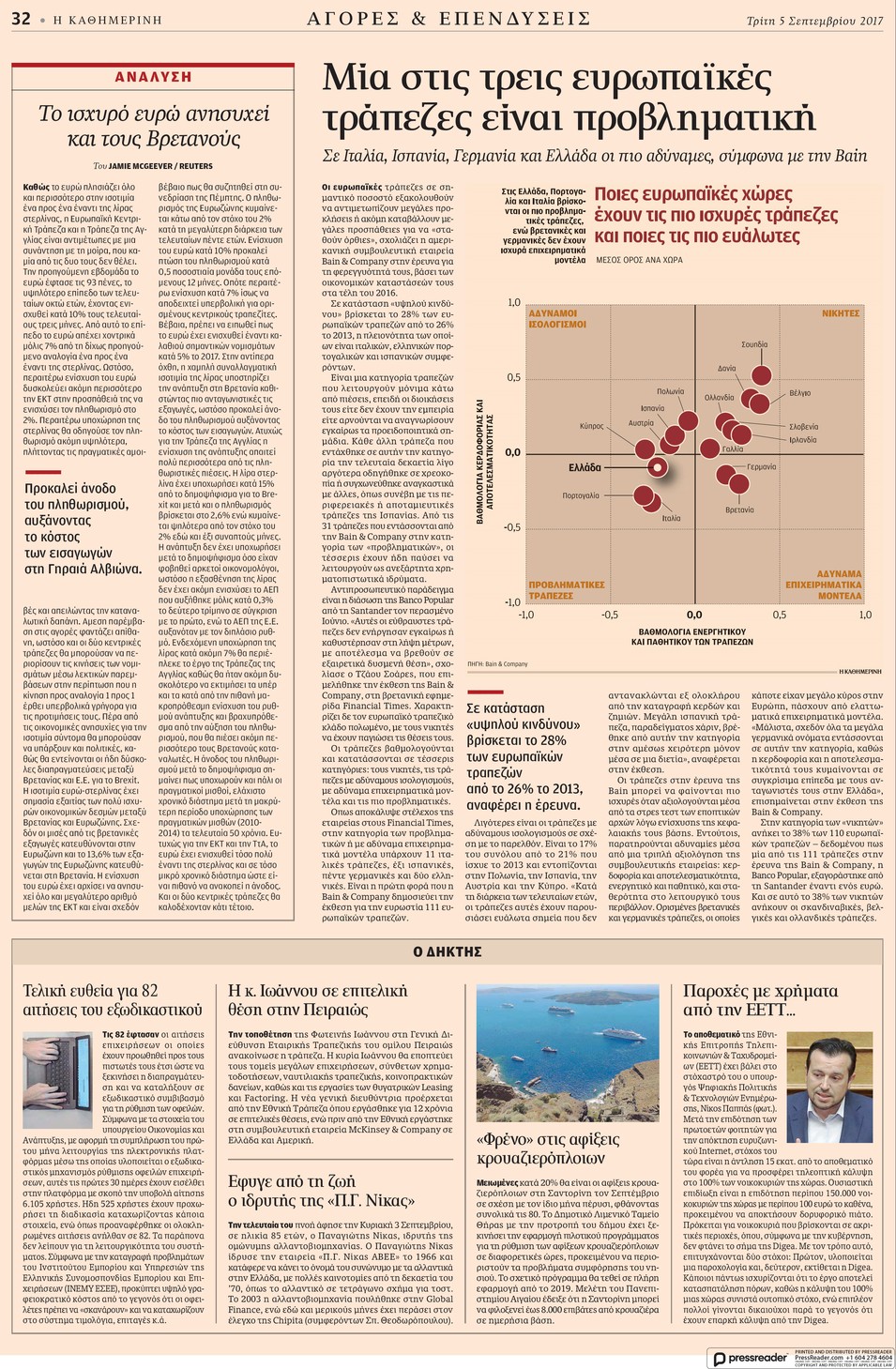Οπισθόφυλλο εφημερίδας Καθημερινή