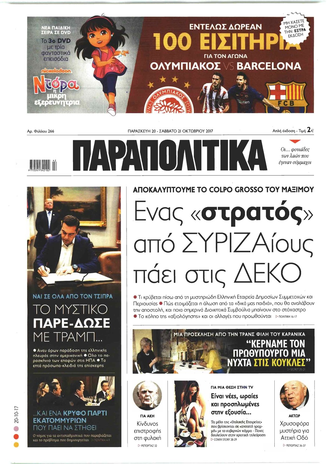 Πρωτοσέλιδο εφημερίδας Παραπολιτικά