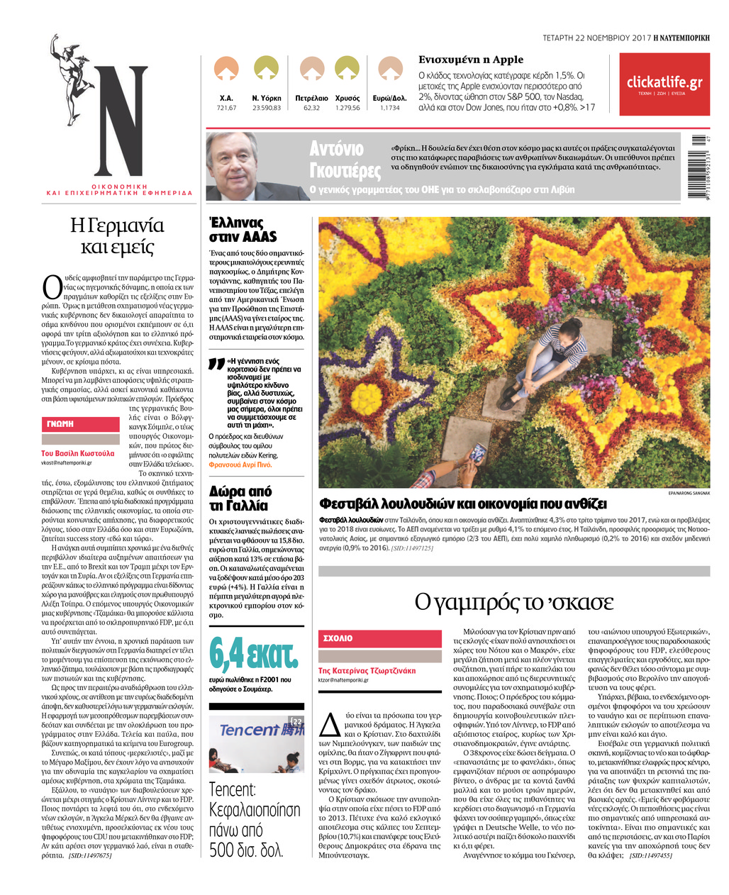 Οπισθόφυλλο εφημερίδας Ναυτεμπορική