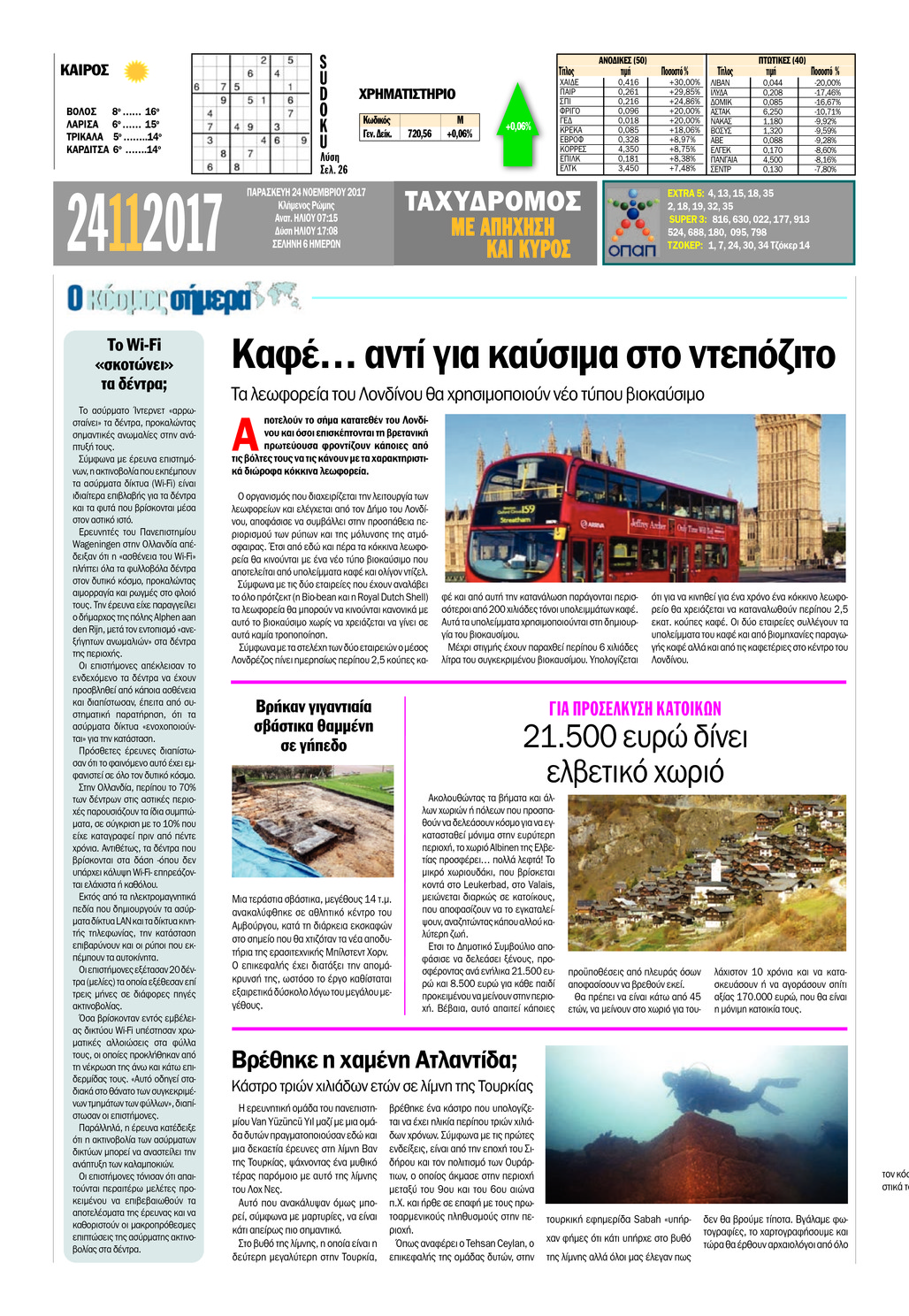 Οπισθόφυλλο εφημερίδας Ταχυδρόμος