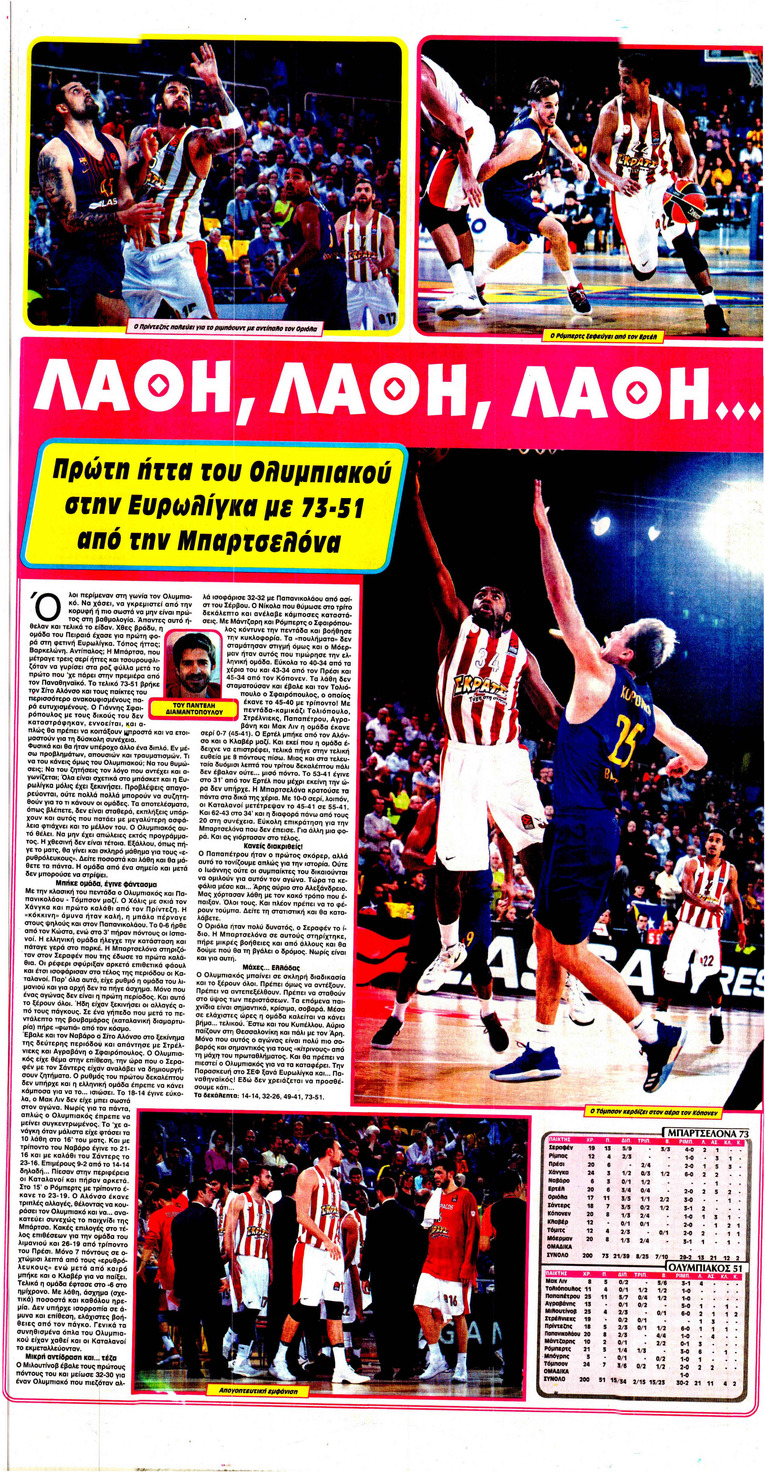 Οπισθόφυλλο εφημερίδας Φως των σπορ