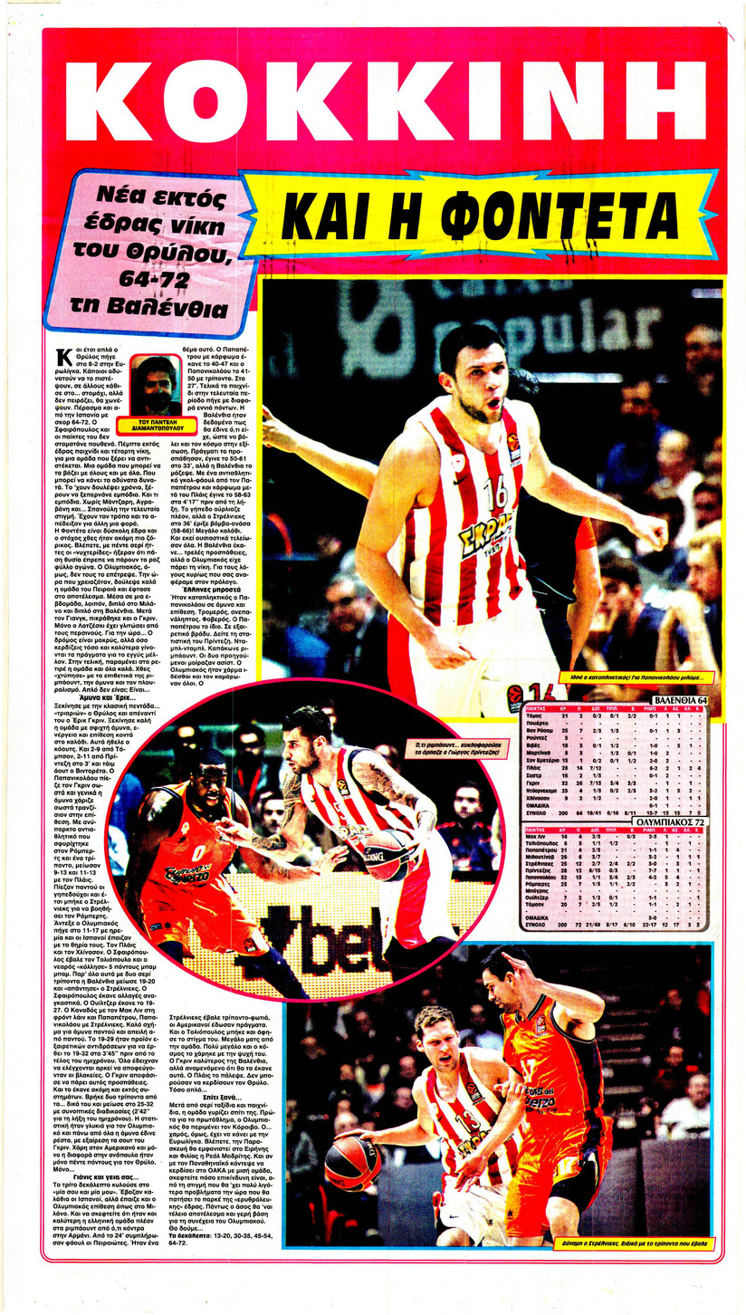 Οπισθόφυλλο εφημερίδας Φως των σπορ