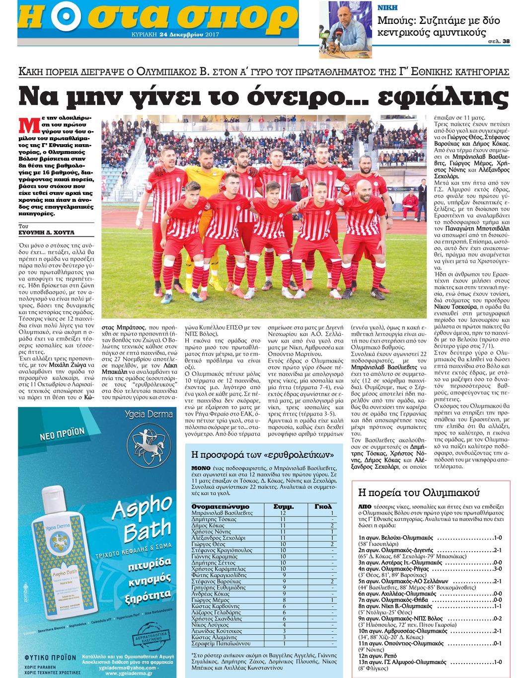 Οπισθόφυλλο εφημερίδας Θεσσαλία