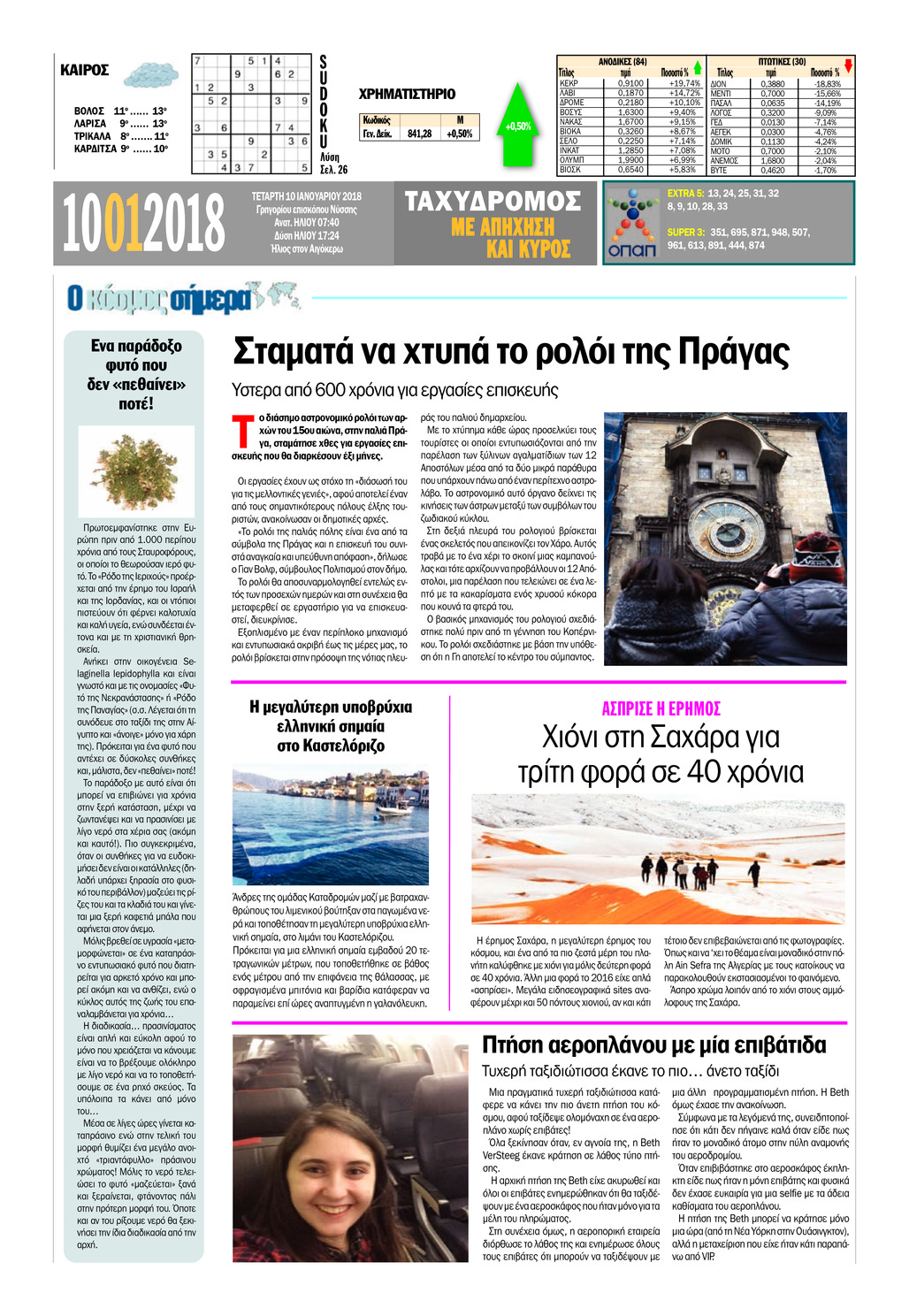 Οπισθόφυλλο εφημερίδας Ταχυδρόμος