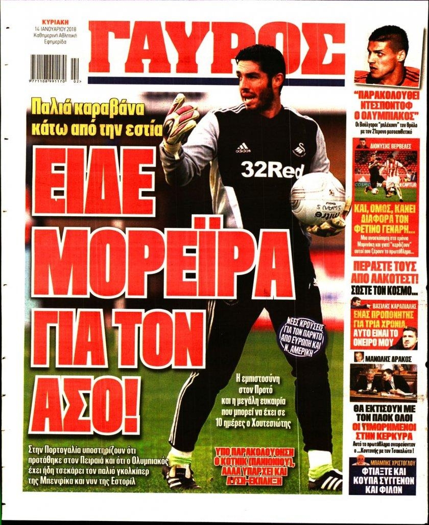 Οπισθόφυλλο εφημερίδας Κόκκινος Πρωταθλητής