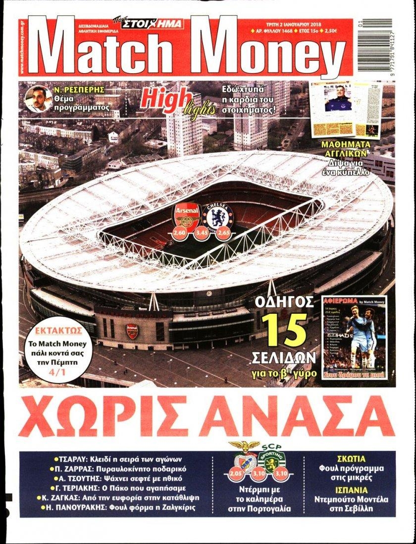 Πρωτοσέλιδο εφημερίδας Matchmoney