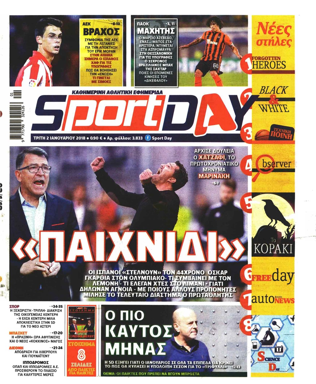 Πρωτοσέλιδο εφημερίδας Sportday
