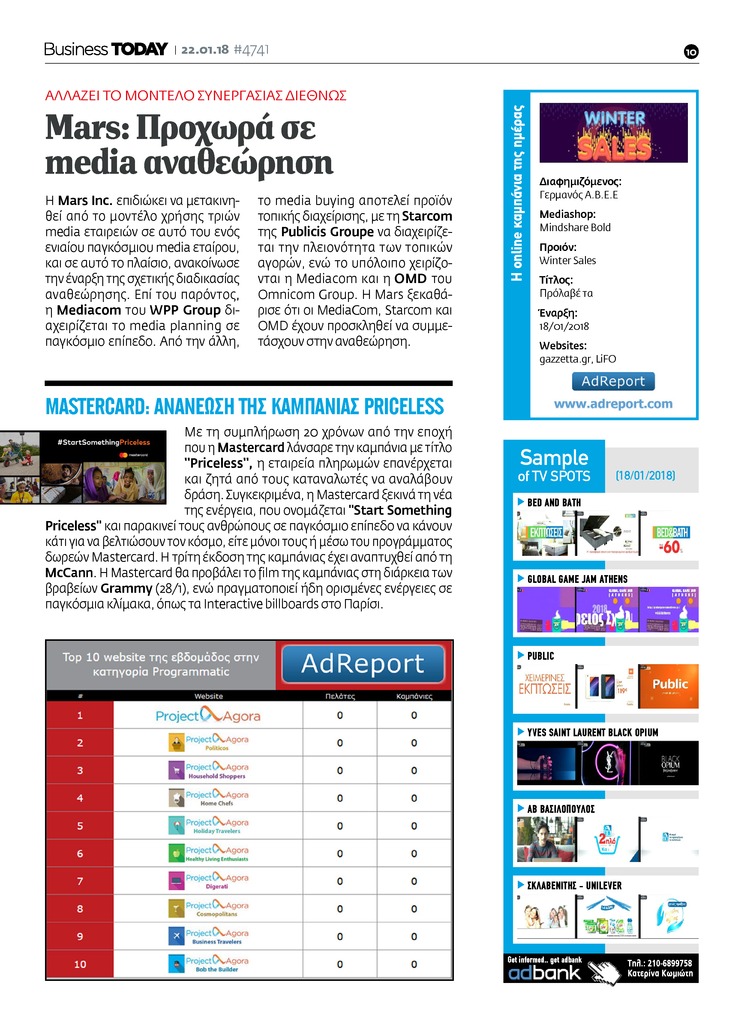 Οπισθόφυλλο εφημερίδας Business Today