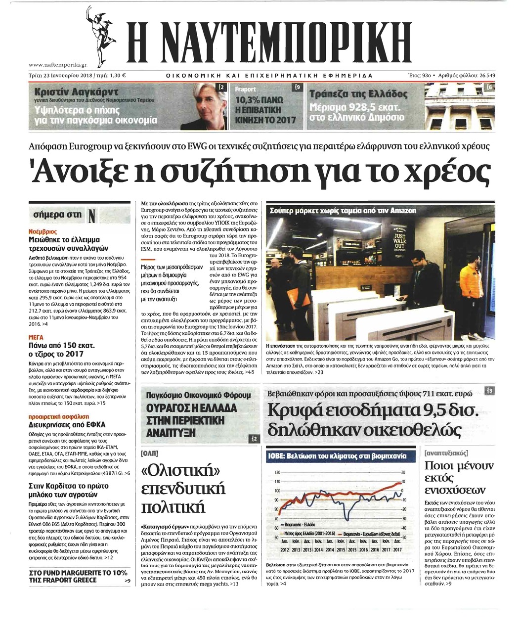 Πρωτοσέλιδο εφημερίδας Ναυτεμπορική