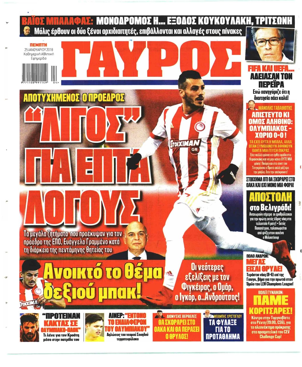 Οπισθόφυλλο εφημερίδας Κόκκινος Πρωταθλητής