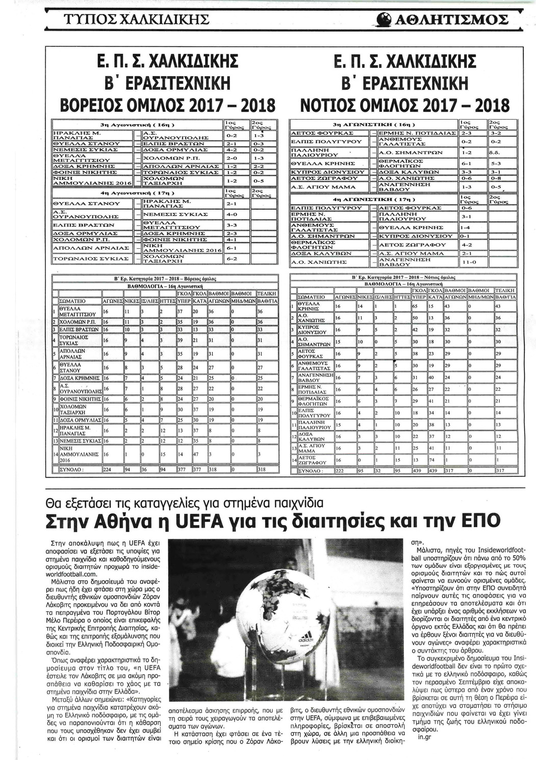 Οπισθόφυλλο εφημερίδας Τύπος Χαλκιδικής