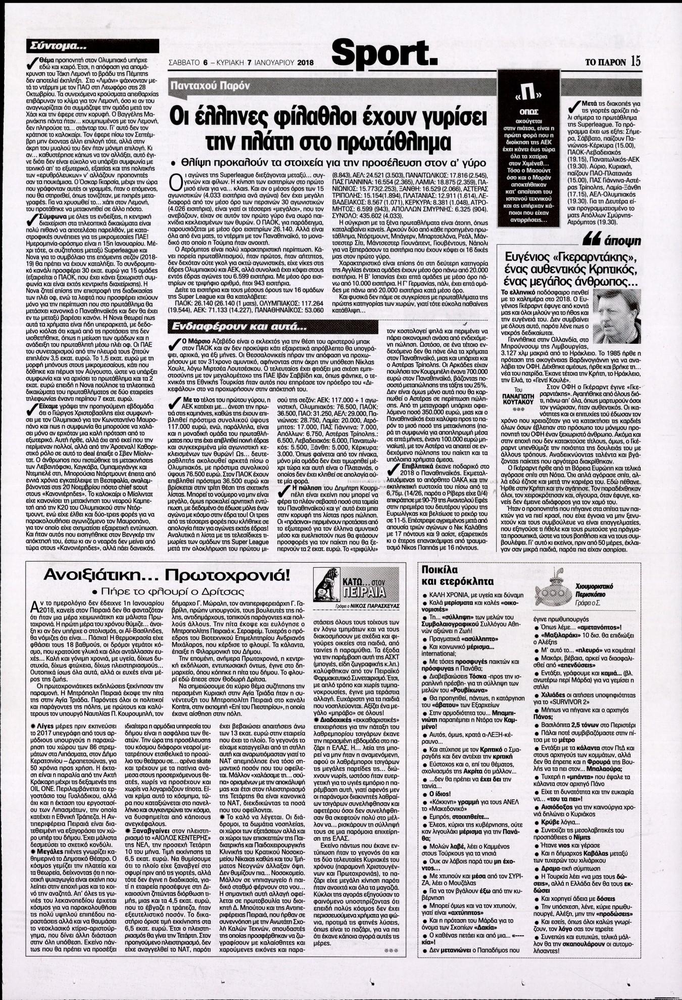 Οπισθόφυλλο εφημερίδας Το Παρόν