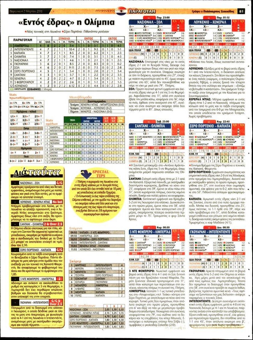 Οπισθόφυλλο εφημερίδας Matchmoney