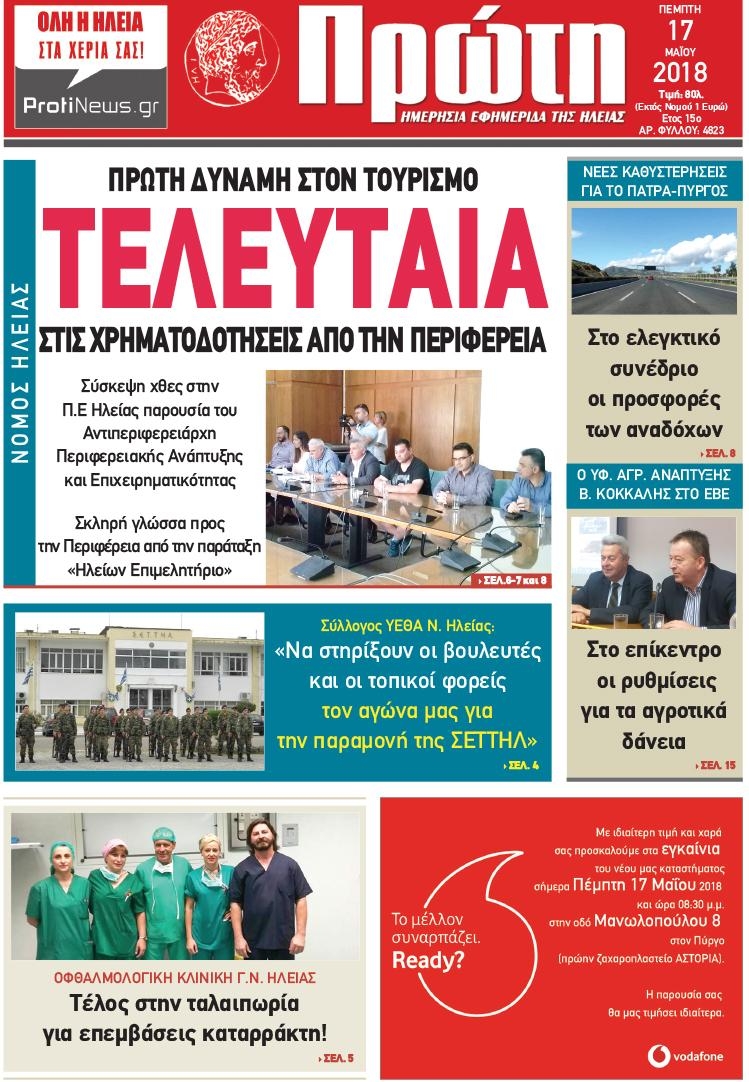 Πρωτοσέλιδο εφημερίδας 