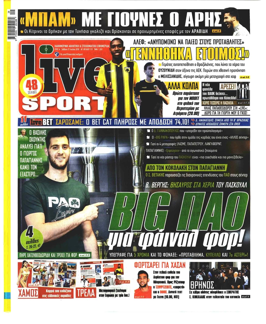 Πρωτοσέλιδο εφημερίδας Livesport 06/10/2026
