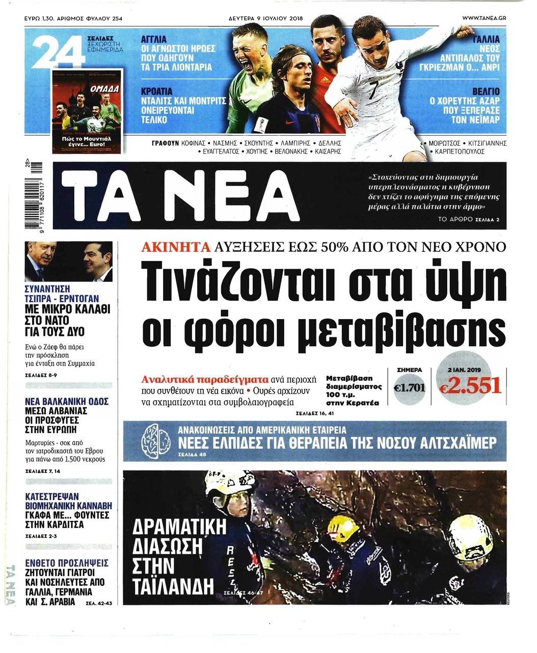 Πρωτοσέλιδο εφημερίδας Τα Νέα 24/09/2026