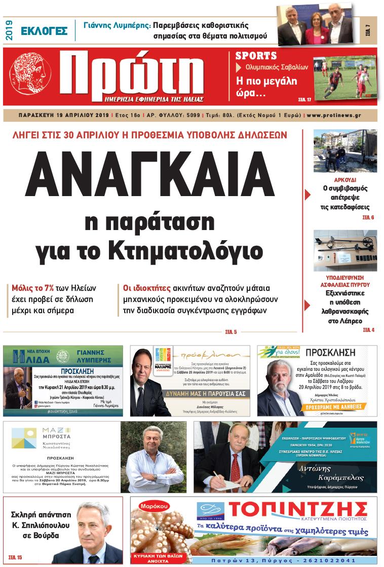 Πρωτοσέλιδο εφημερίδας 