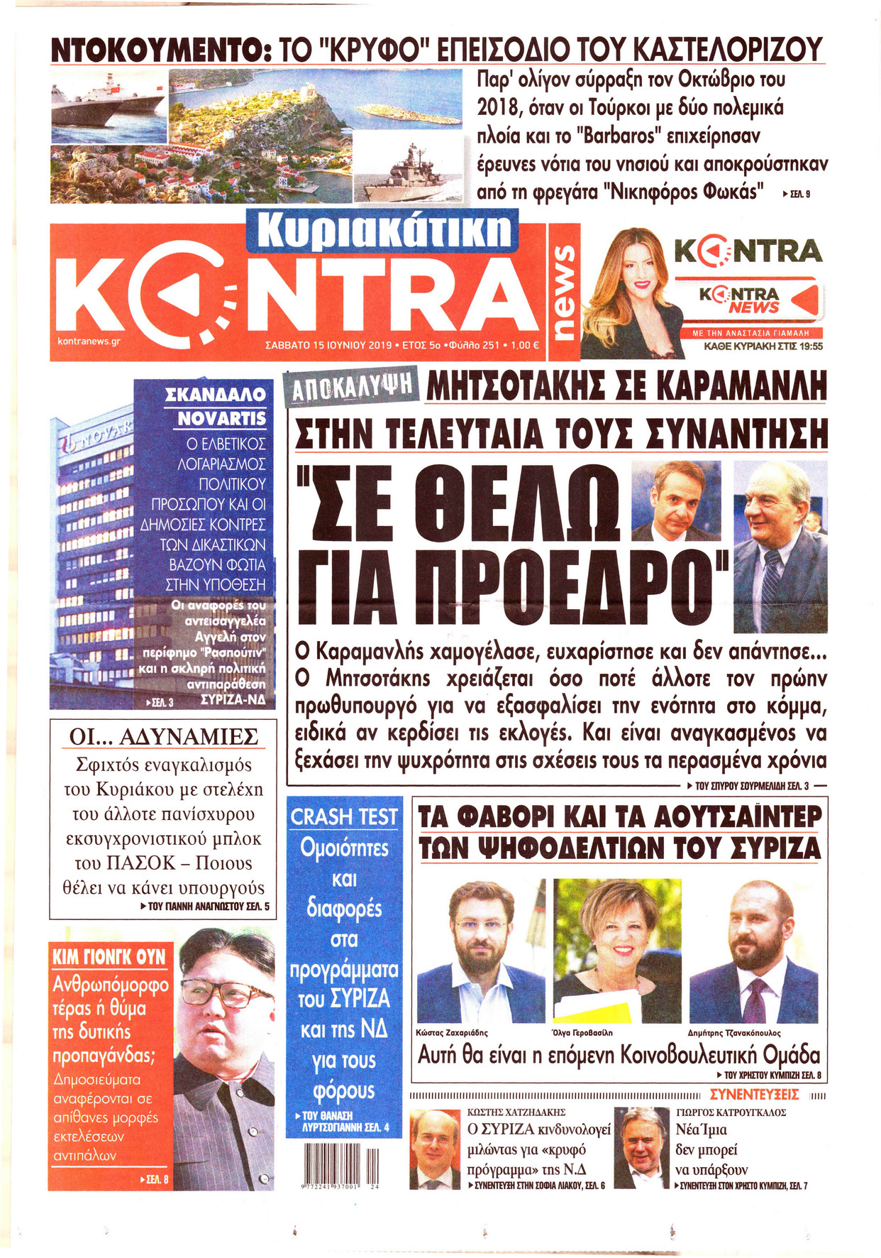 Πρωτοσέλιδο εφημερίδας Kontra News