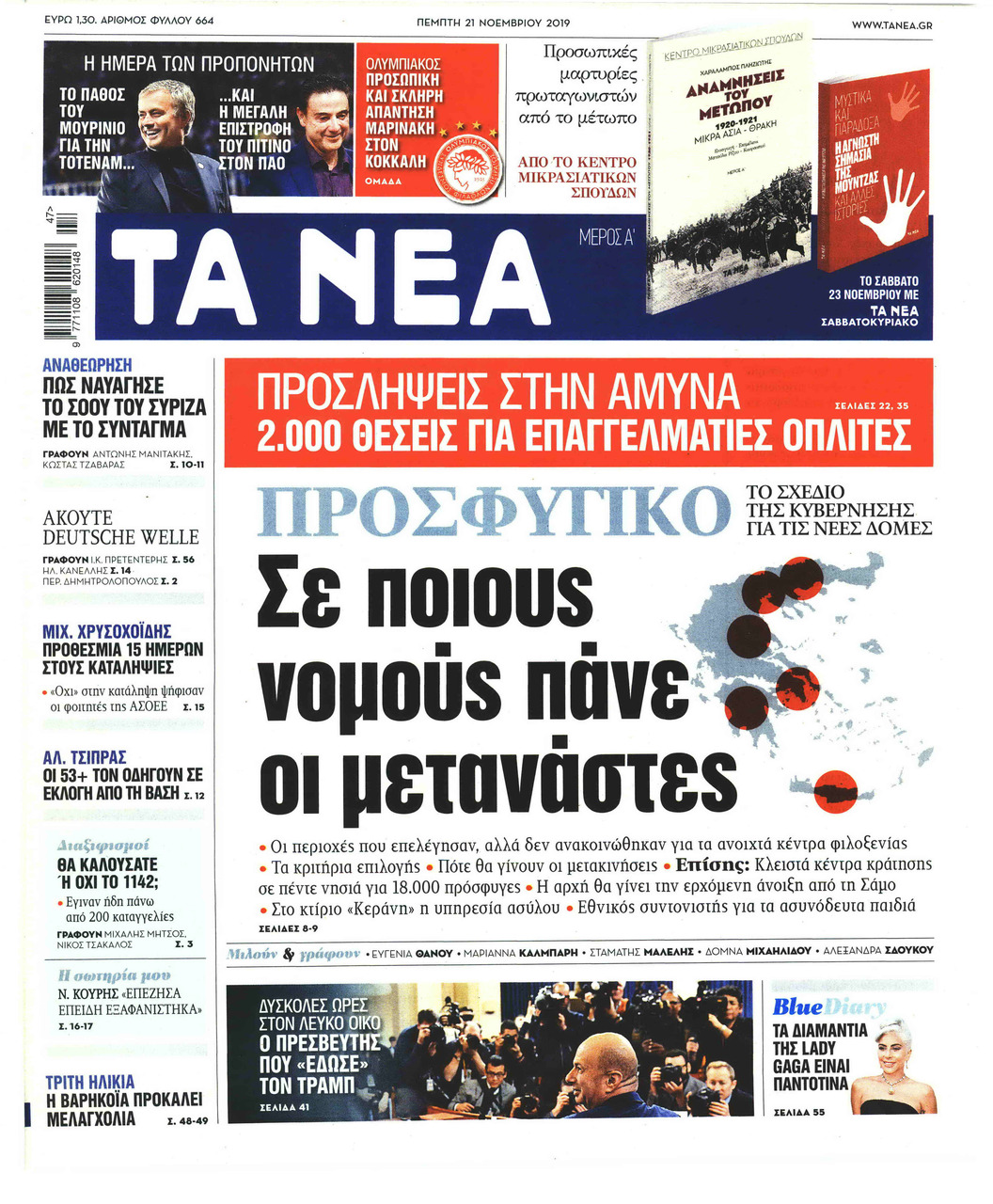 Πρωτοσέλιδο εφημερίδας Τα Νέα