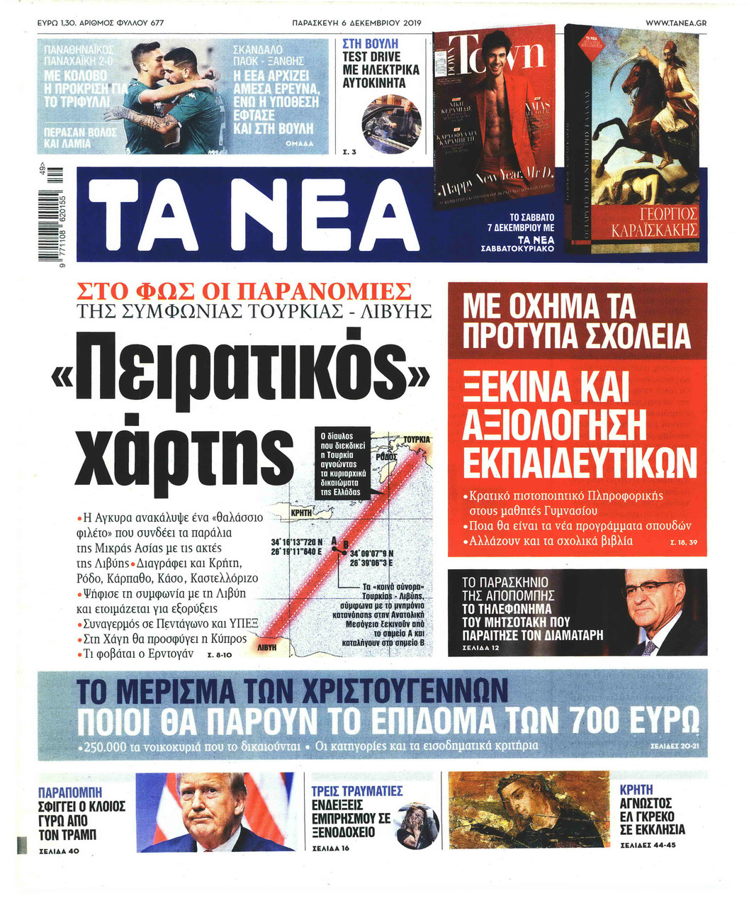 Πρωτοσέλιδο εφημερίδας Τα Νέα