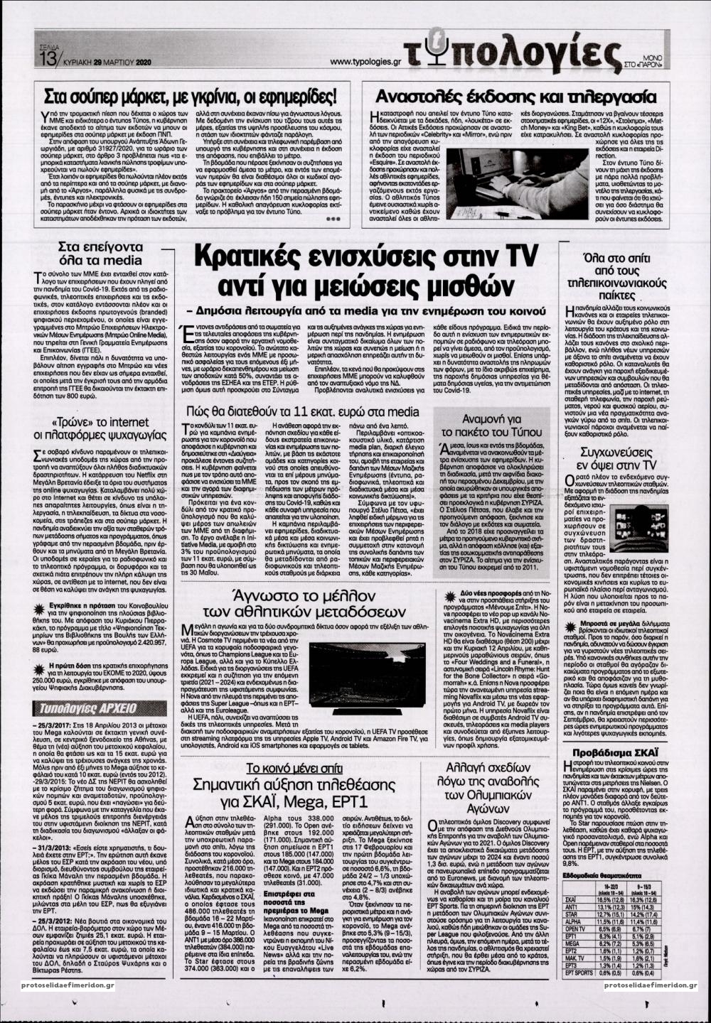 Οπισθόφυλλο εφημερίδας Το Παρόν