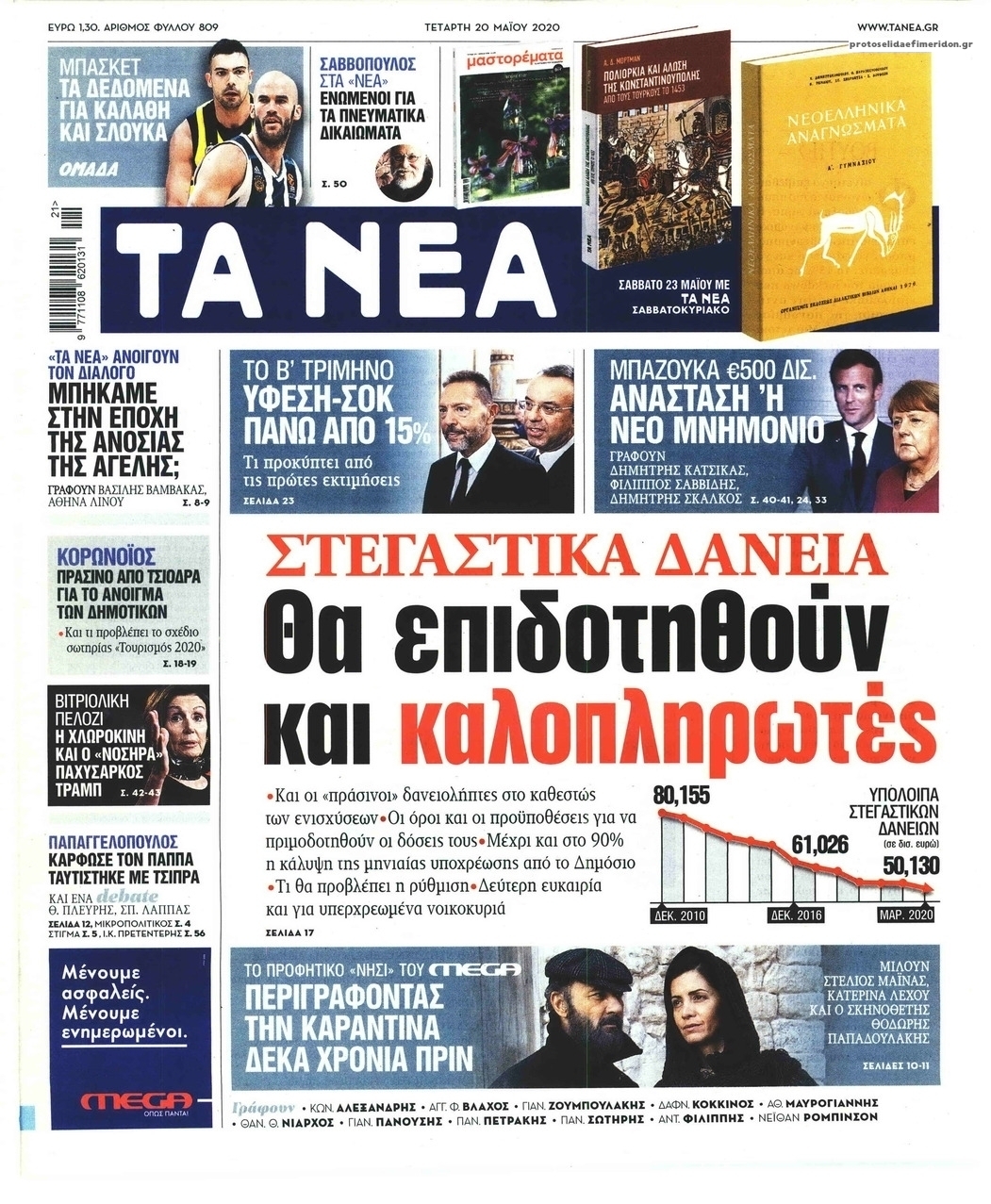 Πρωτοσέλιδο εφημερίδας Τα Νέα