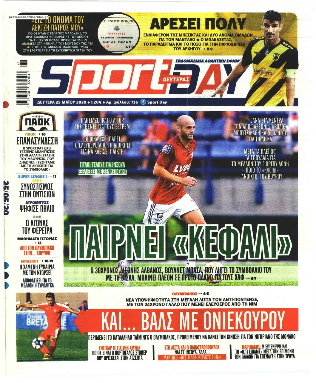 Πρωτοσέλιδο εφημερίδας Sportday