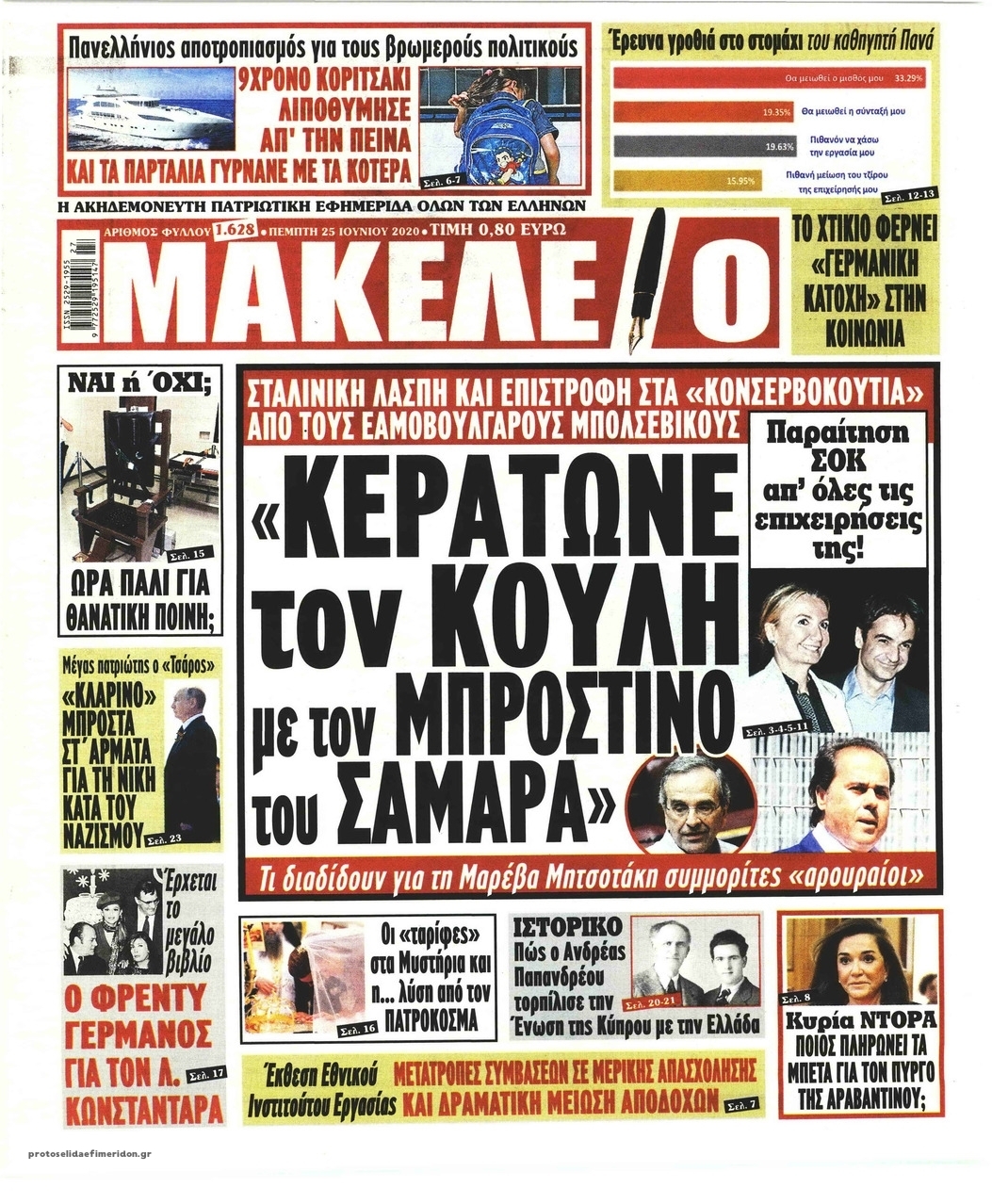 Πρωτοσέλιδο εφημερίδας Μακελειό