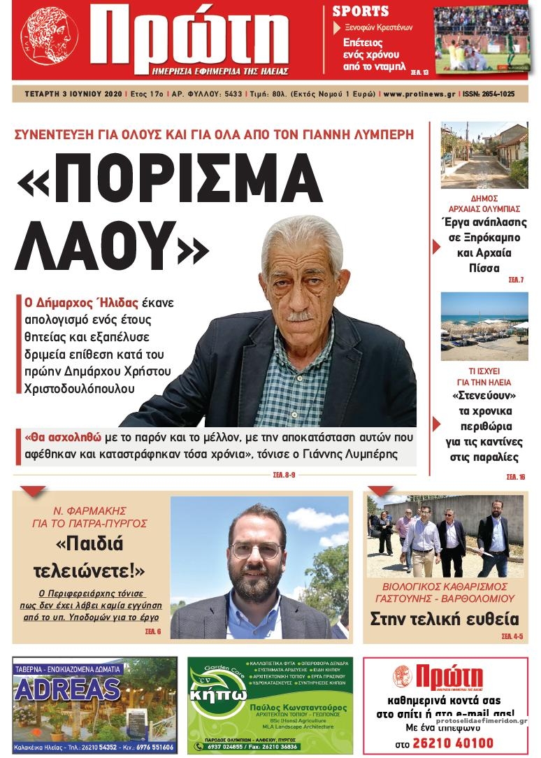 Πρωτοσέλιδο εφημερίδας 