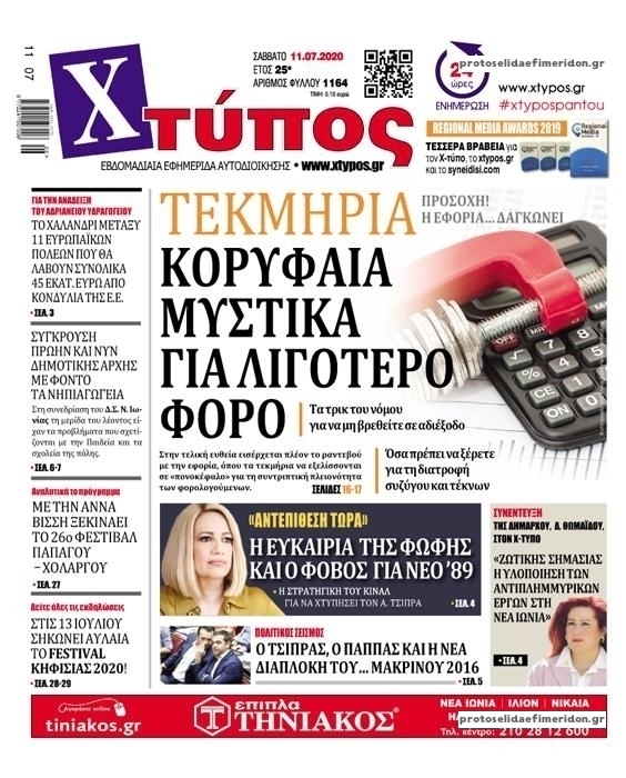 Πρωτοσέλιδο εφημερίδας Χτύπος