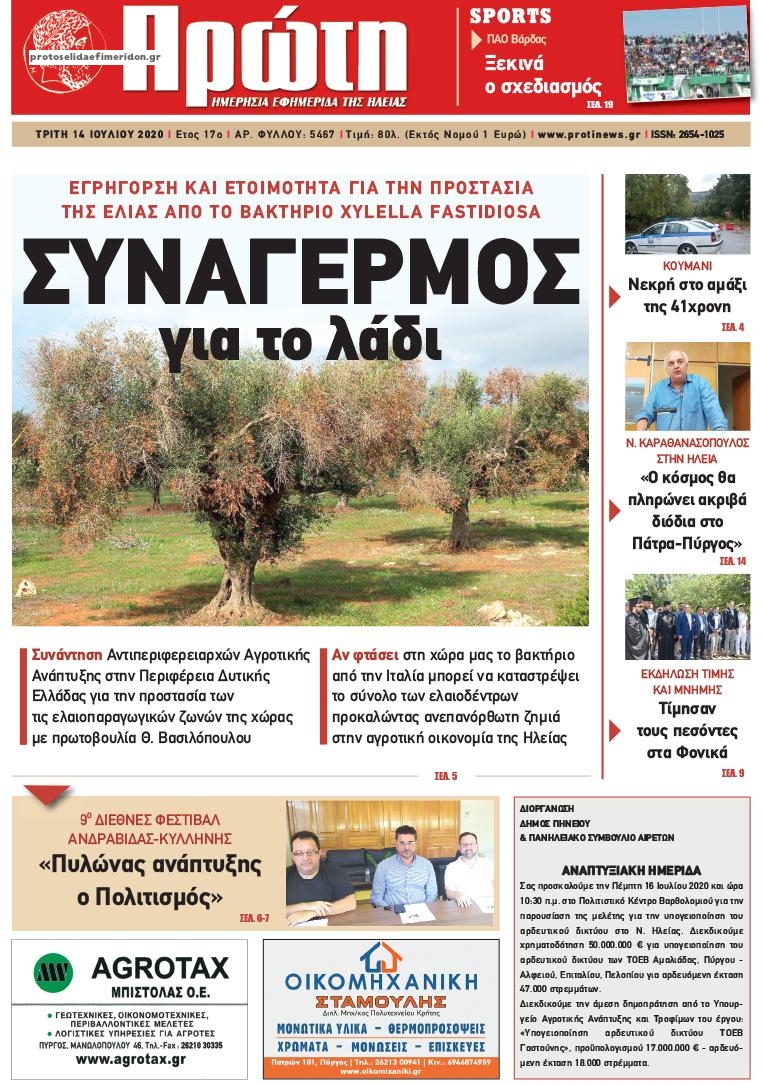 Πρωτοσέλιδο εφημερίδας 