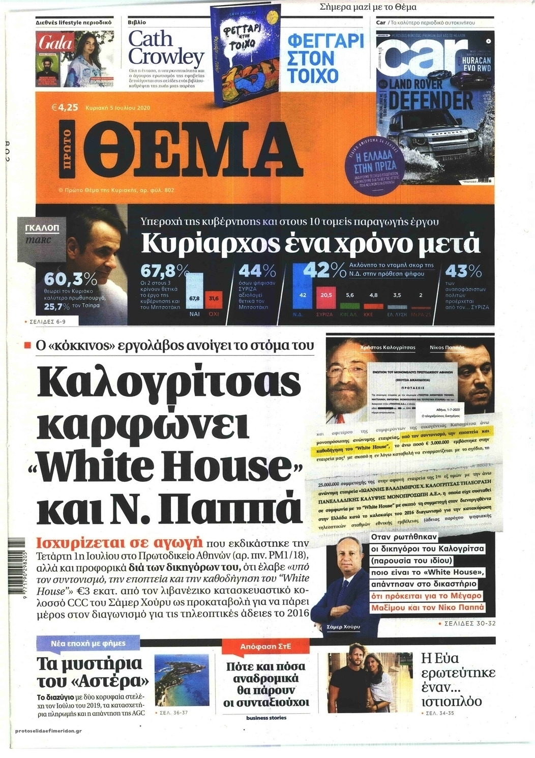 Πρωτοσέλιδο εφημερίδας Πρώτο Θέμα