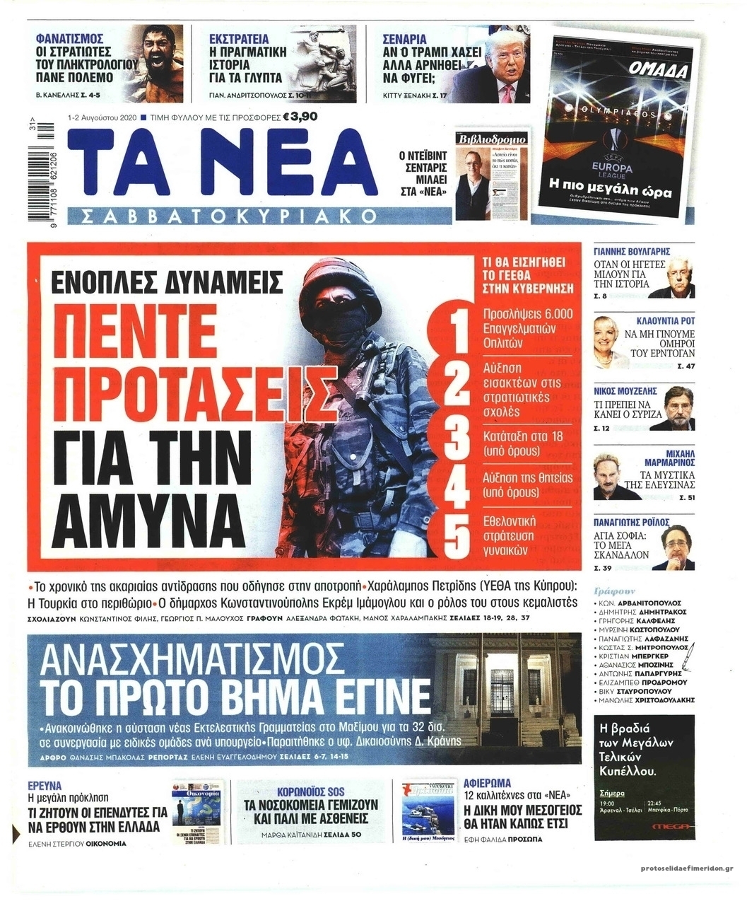 Πρωτοσέλιδο εφημερίδας Τα Νέα