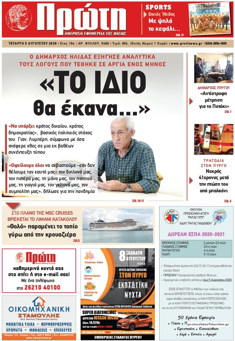 Πρωτοσέλιδο εφημερίδας 