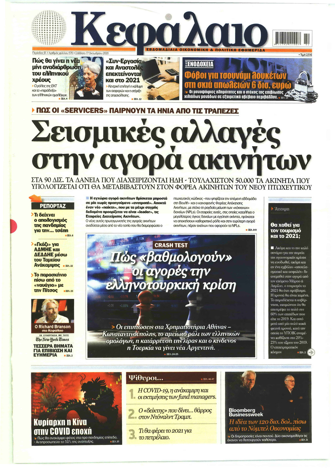 Πρωτοσέλιδο εφημερίδας Κεφάλαιο