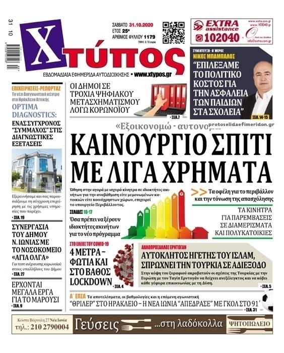 Πρωτοσέλιδο εφημερίδας Χτύπος