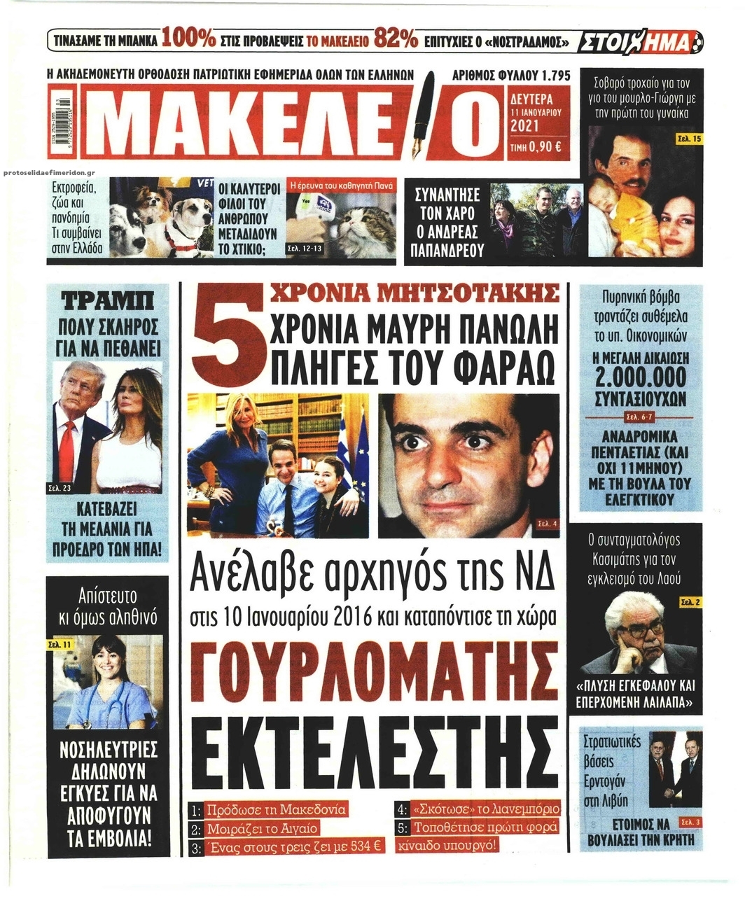 Πρωτοσέλιδο εφημερίδας Μακελειό