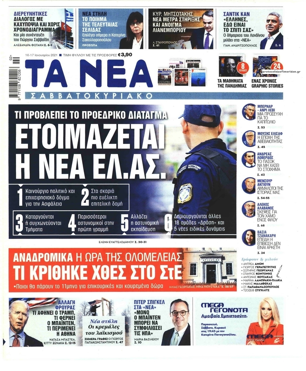 Πρωτοσέλιδο εφημερίδας Τα Νέα