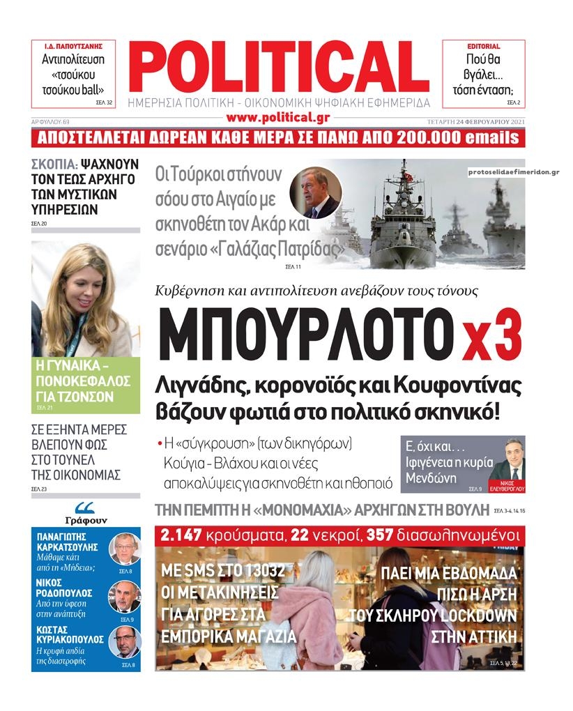 Πρωτοσέλιδο εφημερίδας Political