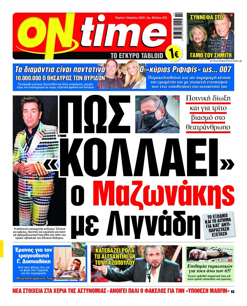 Πρωτοσέλιδο εφημερίδας On time